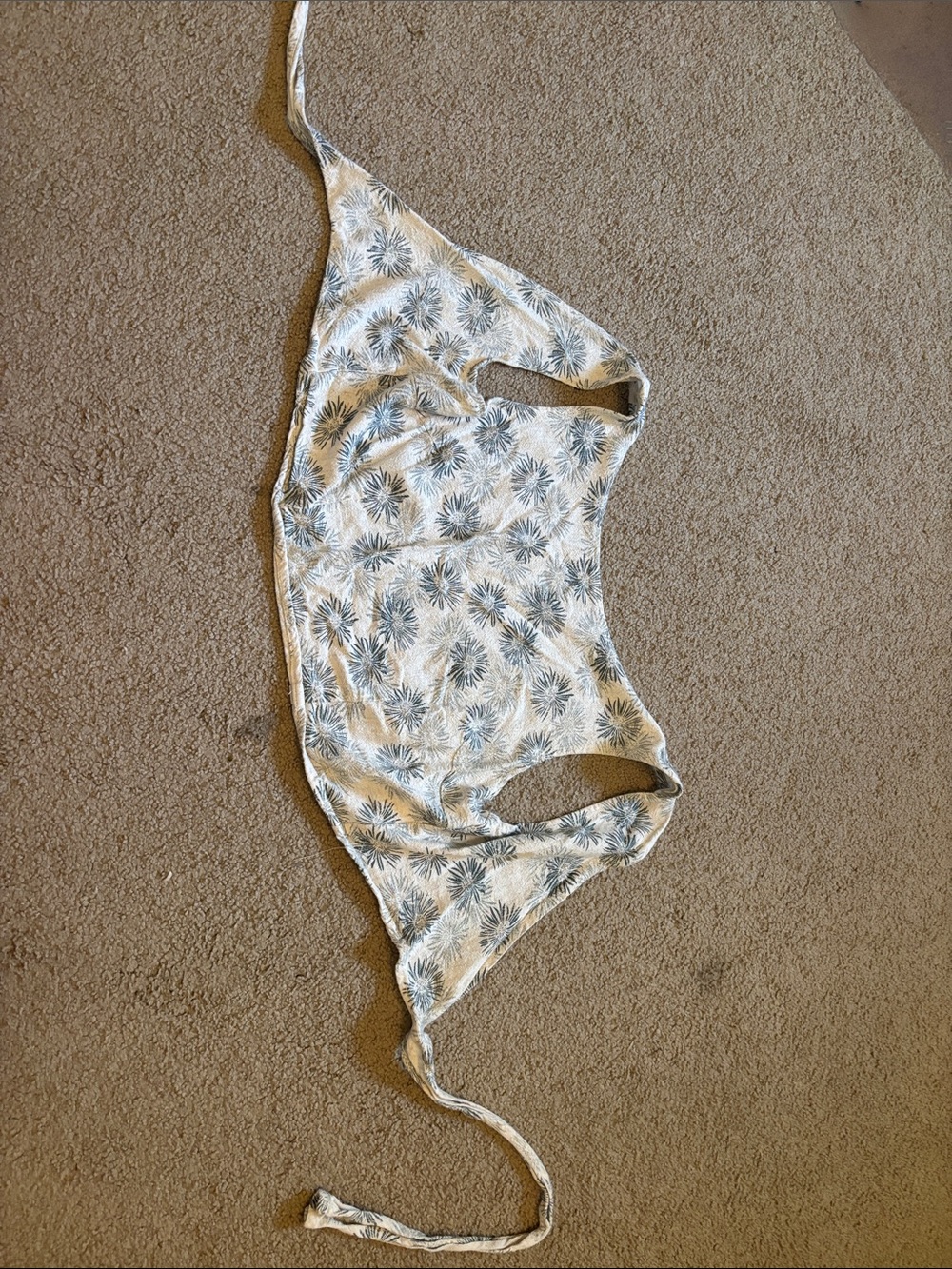 Women’s Floral Bralette Top in White and Gray